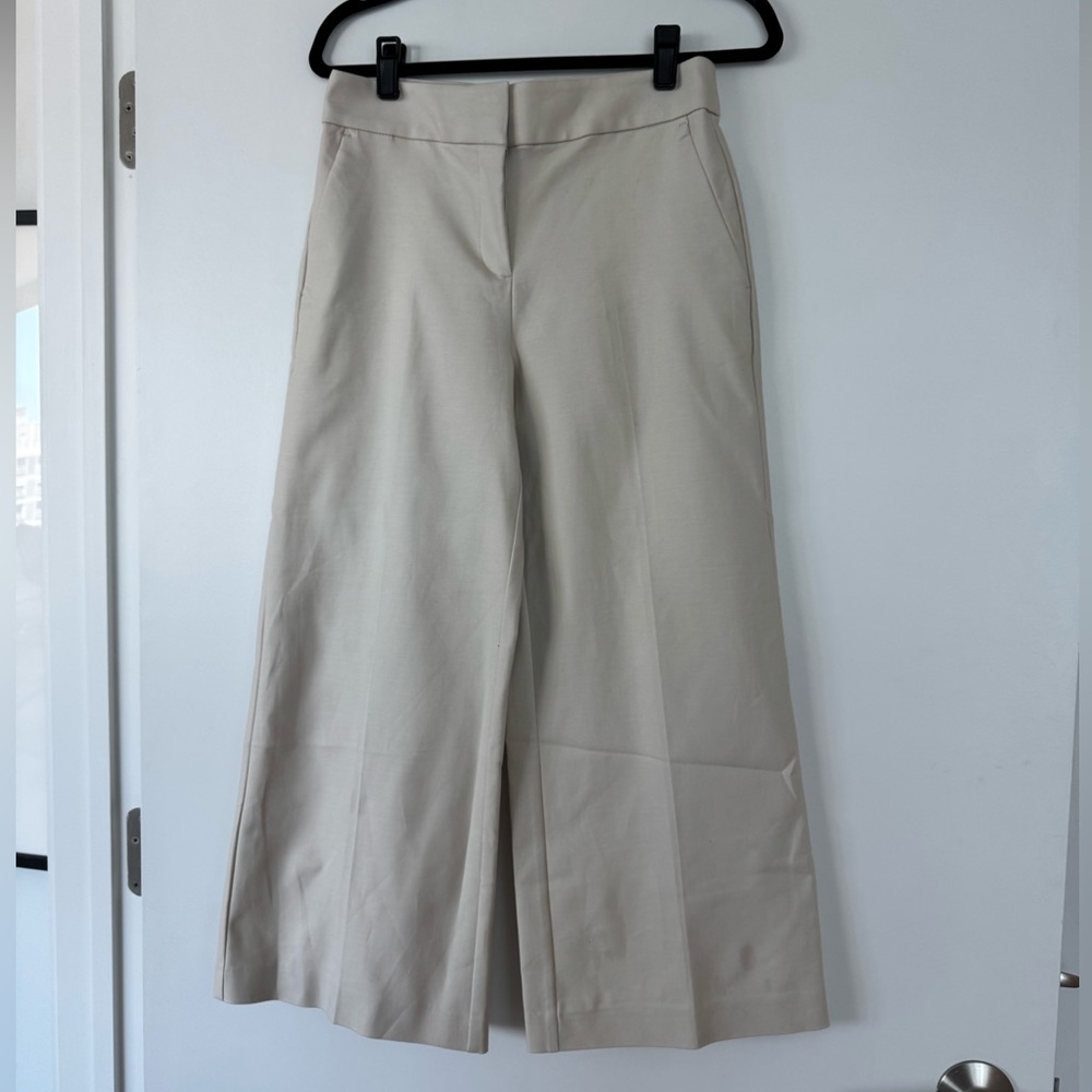NWT Loft Cream Wide-Leg Trousers